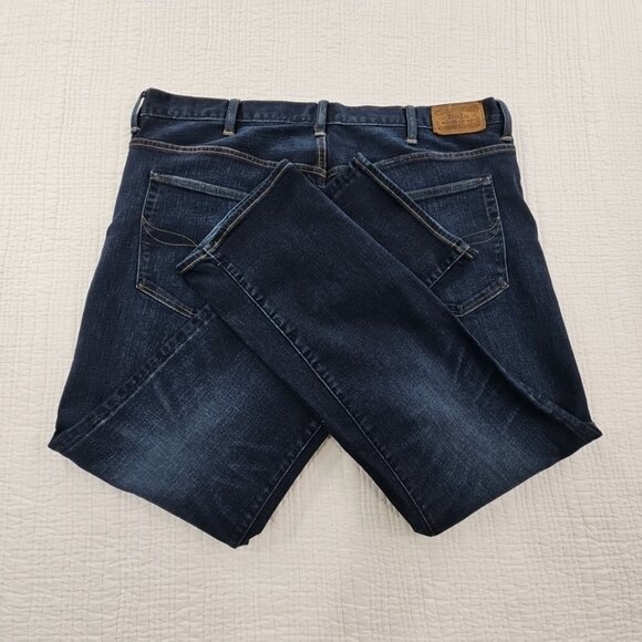 Ralph Lauren Polo Hampton Jeans Big Men's 42Bx30 Straight Leg Dark Wash Stretch - Picture 6 of 16